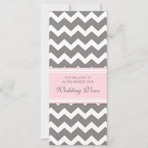 Invitation Gris rose Chevron Mariage Vow Renouvellement Invit