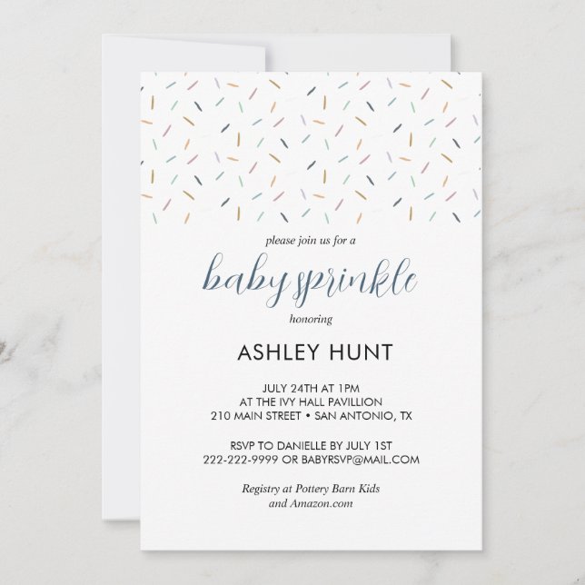Invitation Grise Bleue pour Baby-Shower de Petit G (Devant)