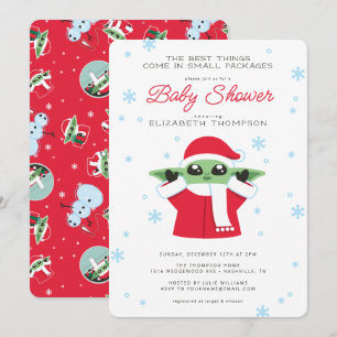 Invitation Grogu   Baby shower de Noël