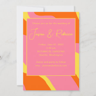 Invitation Groovy 70s Rose Jaune Tout En Un Budget Mariage
