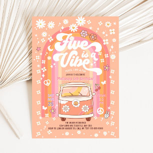 Invitation Groovy Five est un bus Vibe Van pour le 5ème anniv