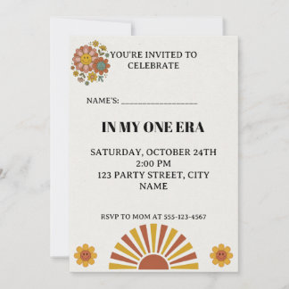 Invitation groovy pour le 1er anniversaire de My O