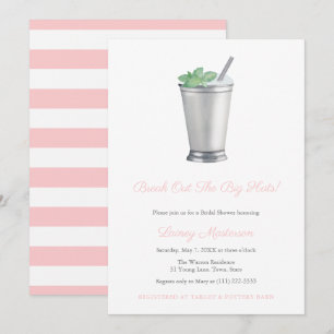 Invitation Gros Casquettes Pink White Mint Julep Derby Fête d