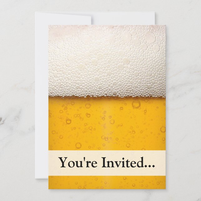 Invitation Gros plan sur les bulles de bière (Devant)
