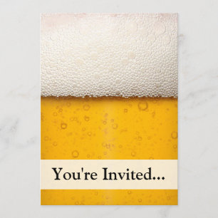 Invitation Gros plan sur les bulles de bière