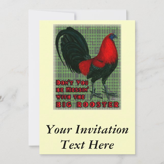 Invitation Gros Rooster Rouge (Devant)