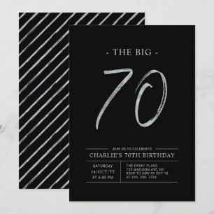 Invitation Gros Soixante-Dix Soirée d'Argent et Noir 70e an