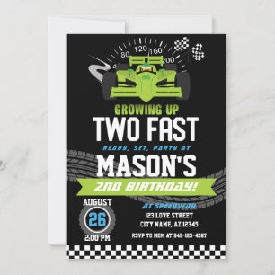 Invitation Grosse deux voitures Fast Green Race 2e anniversai