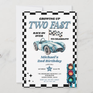 Invitation Grossing Up Two Fast Vintage Race Car 2e anniversa