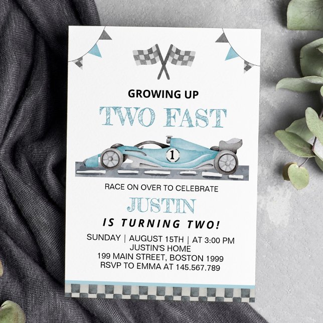 Invitation Grossissant Deux Voiture De Course D'Invitation D' (Créateur téléchargé)