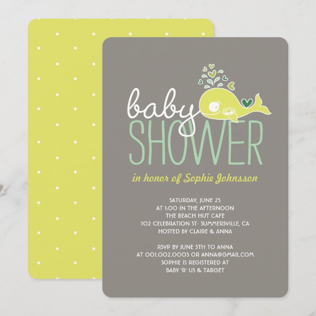 Invitation Grotte de chaux enceinte jumeaux Baby shower garço (Devant / Derrière)