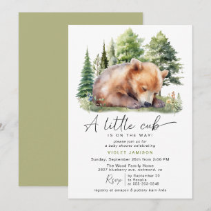 Invitation Grotte d'ours de forêt Baby shower forestier neu