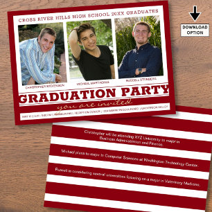 Invitation Group Graduation Party 3 Photos Rouge