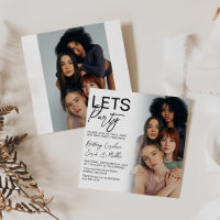 Groupe de photos recto-verso pour une fête d'anniv