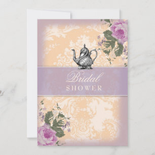 Invitation Groupe de thé de la Fête de l'mariée Vintage du GC