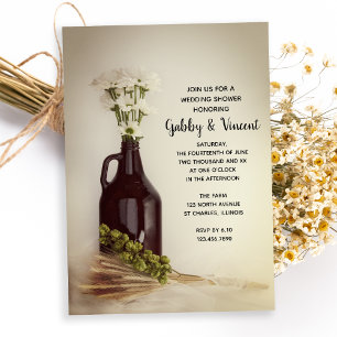 Invitation Growler, Hops et Daisies Fête de Mariage à la Bras