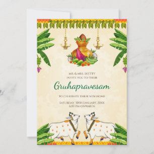 Invitation Gruhapravesham invite la crémaillère digitale indi