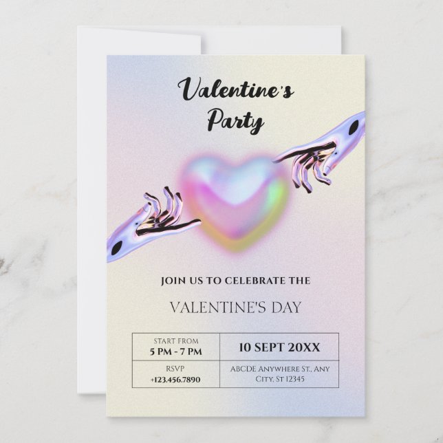 Invitation Grunge coeur y2k (Devant)