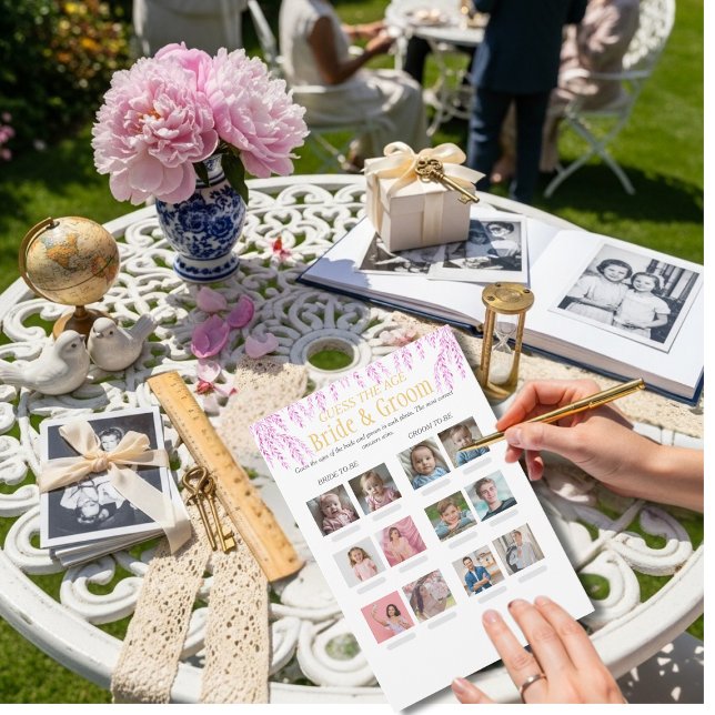 Invitation Guess the Age Bridal Shower Pink game (Guess the Age Bridal Shower Pink game )