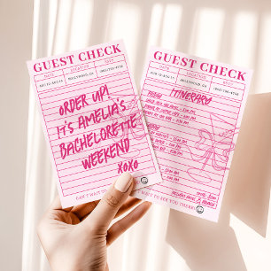 Invitation Guest Check Bachelorette Cocktails Week-end