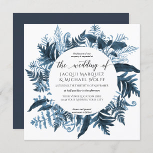 Invitation Guirlande botanique d'aquarelle de feuillage de