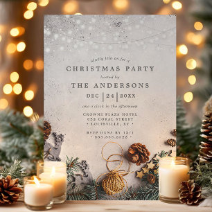 Invitation Guirlande de cônes de pin pour une fête de Noël ru