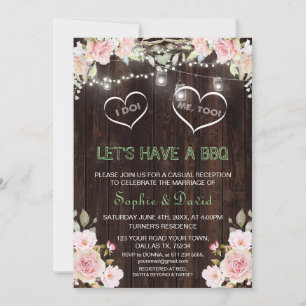 Invitation Guirlande de fleurs roses rustiques Bois J'ORGANIS