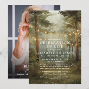 Invitation Guirlande de lumières de forêt Célébration de la v