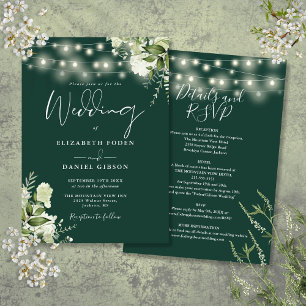 Invitation Guirlande de lumières émeraude tout-en-un pour mar