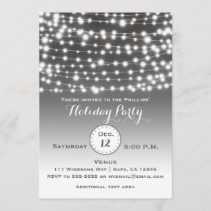 Invitation Guirlande de Noël de Fête Argentée