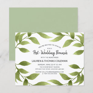 Invitation Guirlande de saule d'aquarelle de brunch de