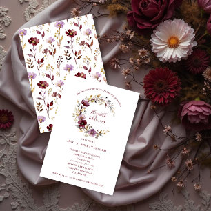 Invitation Guirlande florale de mariage en Bourgogne exquise