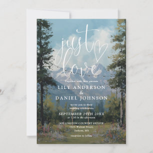 Invitation Guirlande lumineuse florale de montagne Just Love