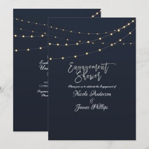 Invitation Guirlande Lumineuse Moderne Rustique Engagement Mi