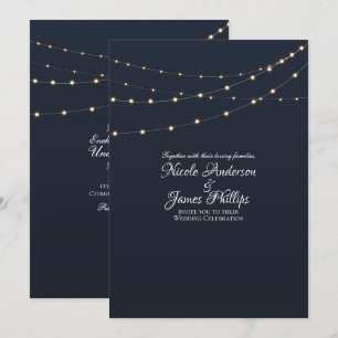 Invitation Guirlande Lumineuse Moderne Simple Mariage Rustiqu