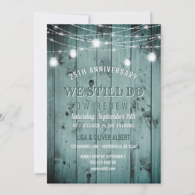 Invitation Guirlande Lumineuse Pot en Verre Rustique Renouvel (Devant)