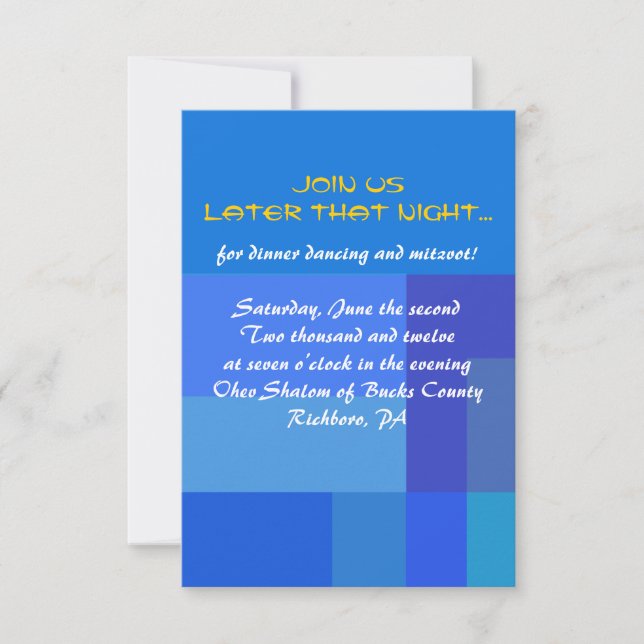 Invitation GUITAR BLUES Musical Bar Bat mitzvah Party Card (Devant)