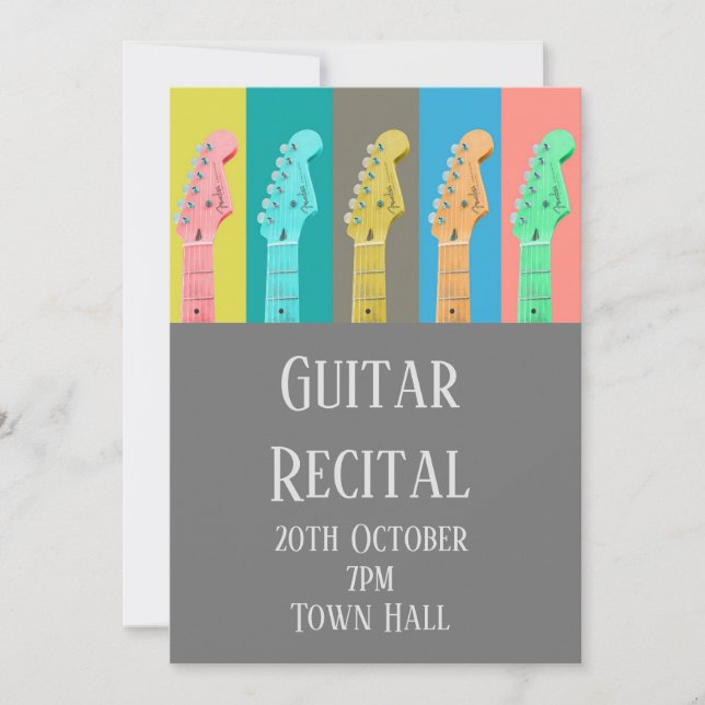 Invitation Guitar Considérant moderne pastel performance élég (Devant)