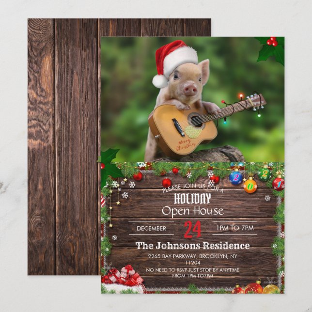 Invitation guitar de Christmas (Devant / Derrière)