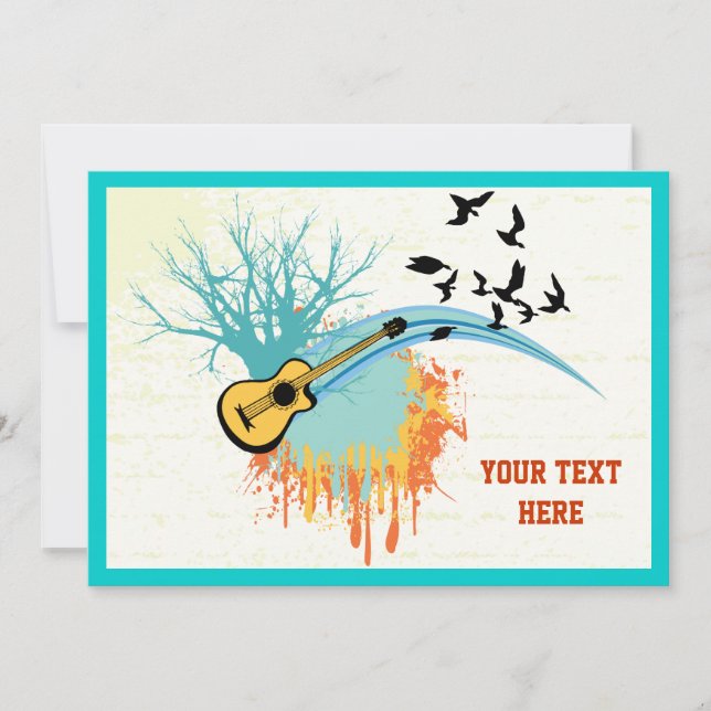 Invitation Guitare acoustique produits personnalisés (Devant)