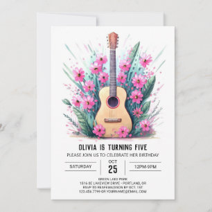 Invitation Guitare de ballade acoustique Anniversaire