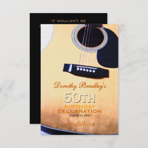 Invitation Guitare folklorique 50e anniversaire fête Custom I