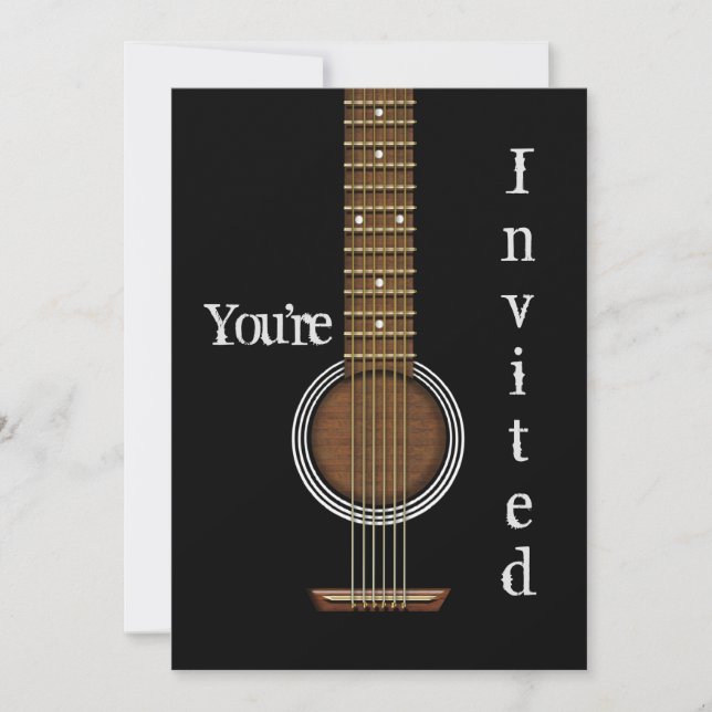 INVITATION GUITARE - Noir acoustique - Polyvalent (Devant)