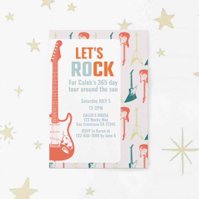 Invitation Guitare Rock and Roll Music Rockstar Premier anniv (Créateur téléchargé)