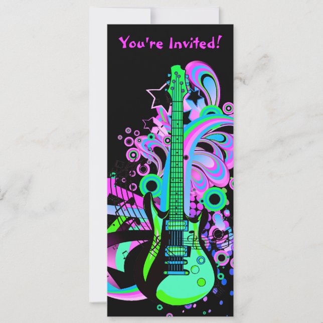 Invitation Guitare sauvage (noir) (Devant)
