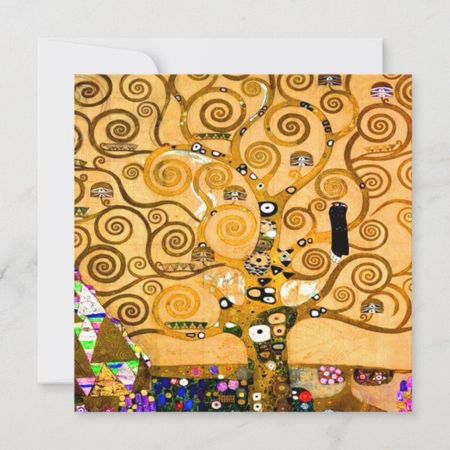 Invitation Gustav Klimt Arbre de vie (Devant)