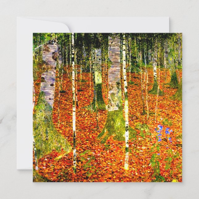 Invitation Gustav Klimt Birch Trees (Devant)
