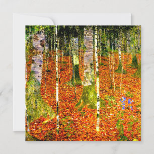 Invitation Gustav Klimt Birch Trees