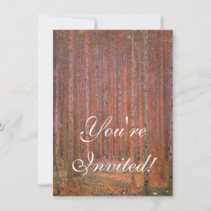 Invitation Gustav Klimt Fir Forêt Tannenwald Arbres rouges