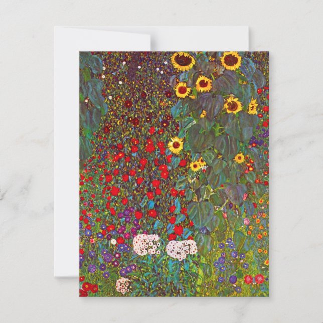 Invitation Gustav Klimt Garden avec des fleurs de soleil Invi (Devant)